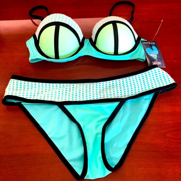 HOTKISS Other - New HOTKISS bikini New With Tags XS turquoise teal 2 pieces bikini
